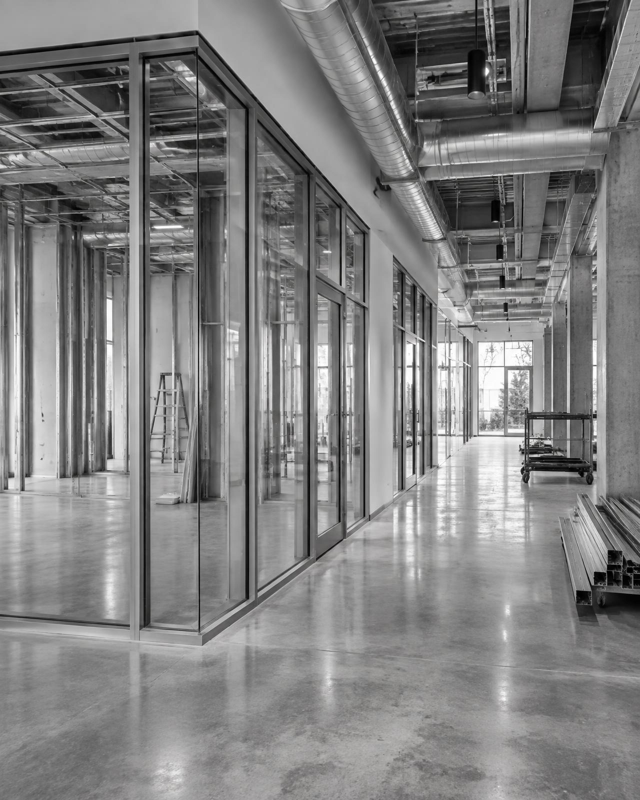 Commercial interior build-out in progress